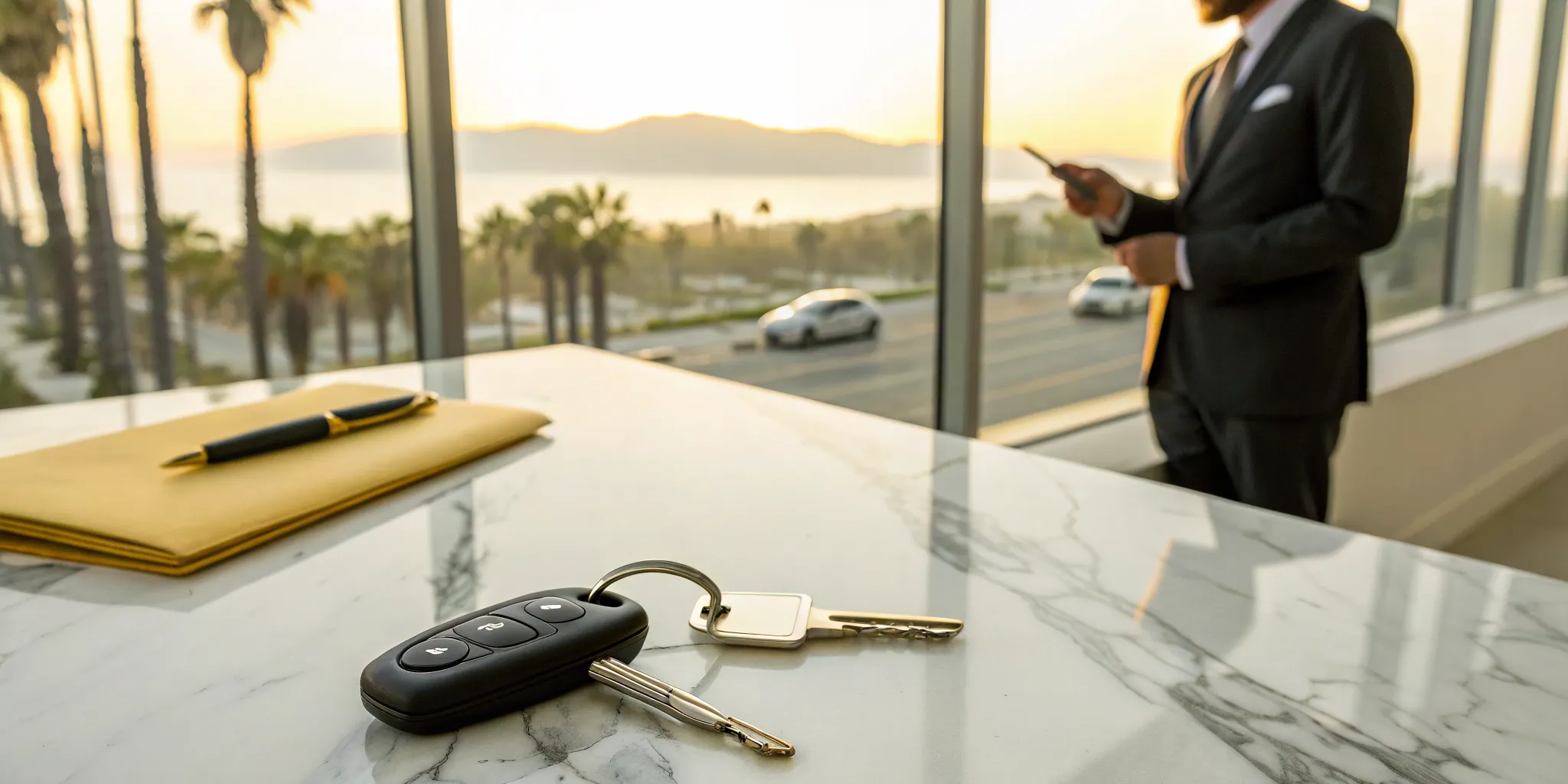 A California lemon law lawyer reviews paperwork for a car claim.
